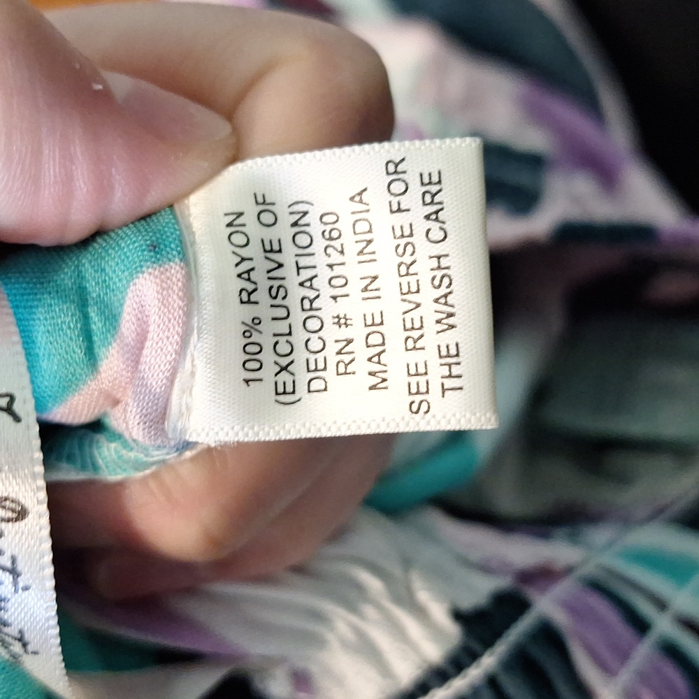 Nwt Free Destinations Purple And Blue Flowy Summer Beach Pant Size Large - Picture 8 of 8